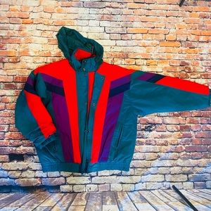 Vintage super Retro puffer Jacket Colorblock
